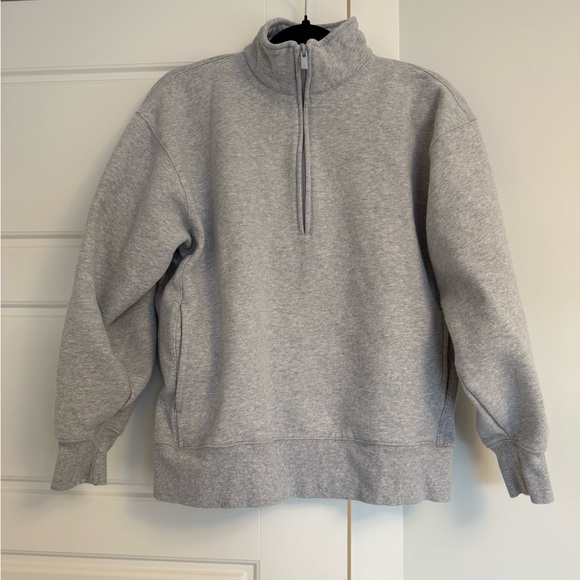 Aritzia Tops - Aritzia Light Gray Quarter- zip Sweatshirt